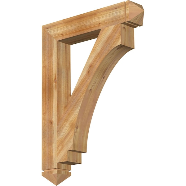 Ekena Millwork Imperial Arts & Crafts Rough Sawn Bracket, Western Red Cedar, 6"W x 36"D x 48"H BKT06X36X48IMP03RWR - main